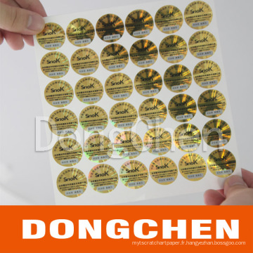 2d Barcode Hologram Gold Laser Sticker